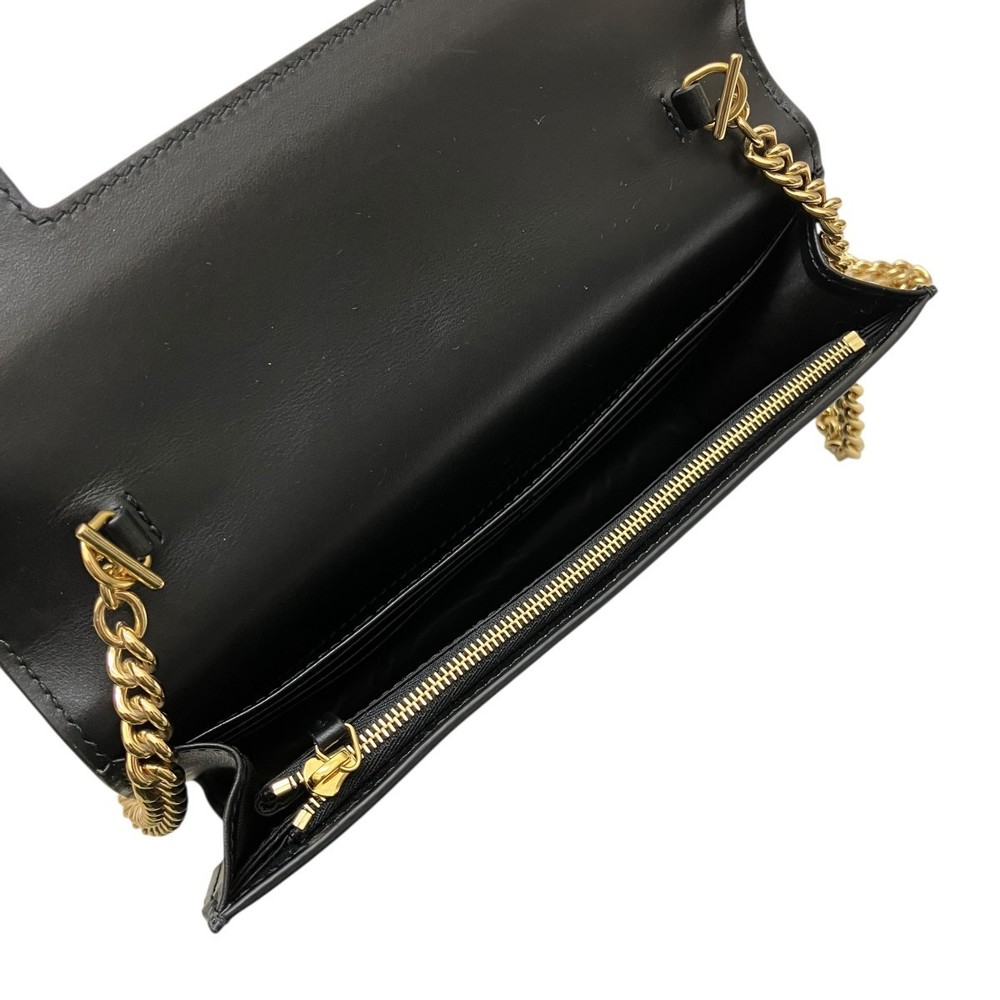 Gucci Matelasse Black Shoulder Chain Pouch Leather GG Wallet Bag - Picture 6 of 7